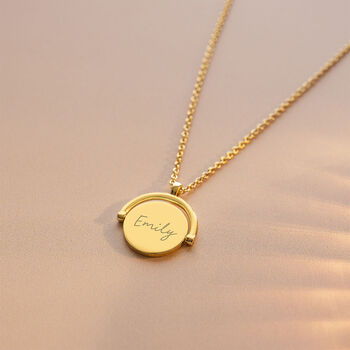 Round Spinner Personalised Name Necklace, 4 of 12
