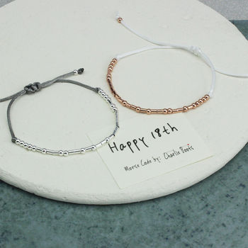 'Happy 18th' Birthday Morse Code Bracelet, 5 of 8