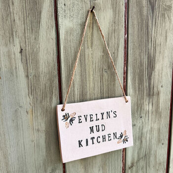 Personalised Mud Kitchen Sign With Bees, 8 of 9