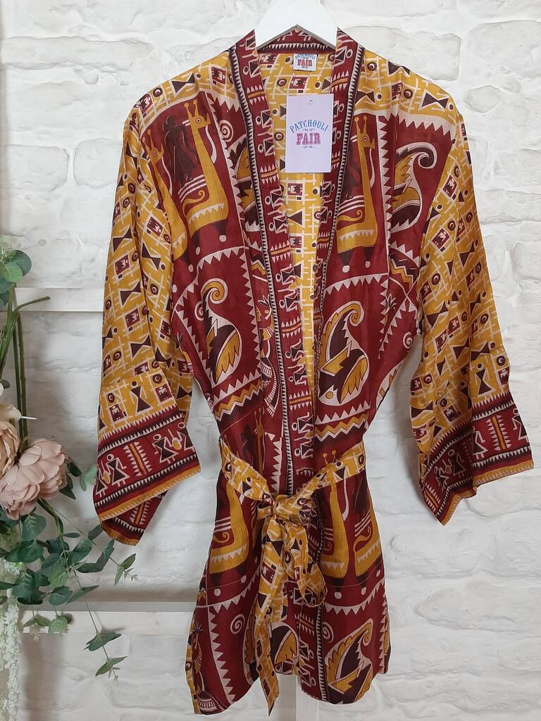 Vintage Sari Silk Kimono Short By Patchouli Fair | notonthehighstreet.com