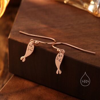 Cute Baby Seal Drop Dangling Earrings, 5 of 9