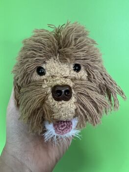 Dark Apricot Cockapoo Cavapoo Bag Charm Head, 3 of 6