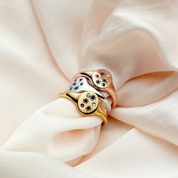 Love The Earth Oval Birthstone Signet Ring, 2 of 11