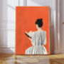 Female Painting Book Reading Art Print, thumbnail 1 of 4