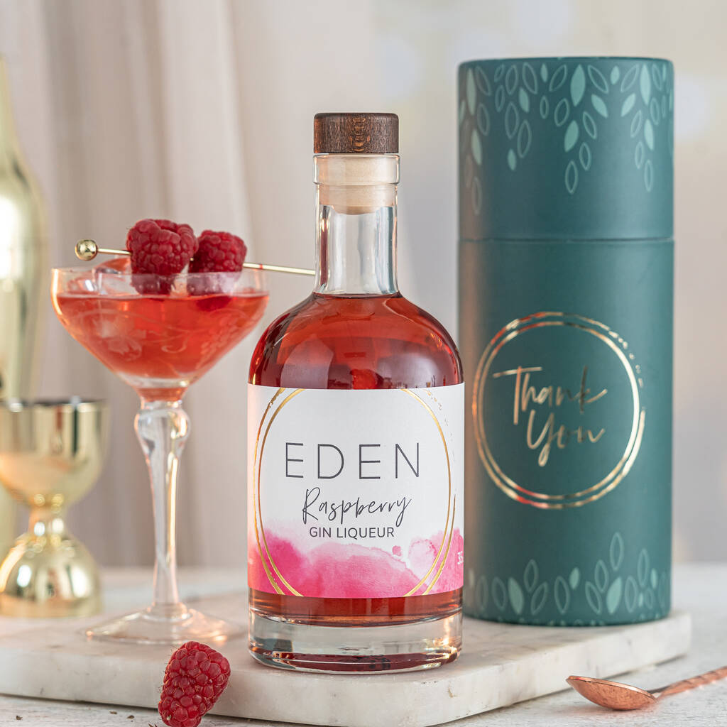 Raspberry Gin With Personalised Gift Tube Box, 1 of 6