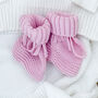 She's Here Embroidered New Baby Long Sleeve Knitted Romper, thumbnail 5 of 12