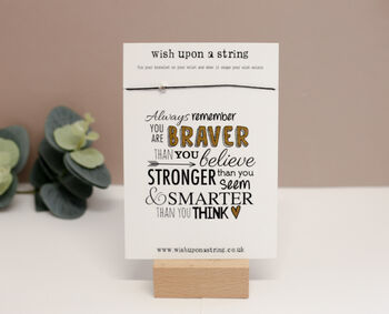 Always Remember You Are Braver Card And Wish String, 2 of 6