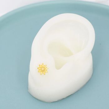 Chrysanthemum Flower Stud Earrings In Sterling Silver, 6 of 12