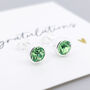 Sterling Silver August Peridot Birthstone Stud Earrings, thumbnail 4 of 6