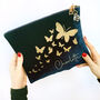 Personalised Velvet Butterfly Trail Make Up Bag Bag, thumbnail 10 of 12