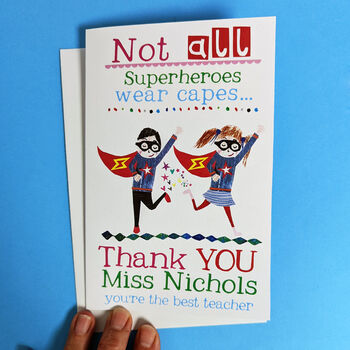 Personalised Superhero Teacher Card, 9 of 12
