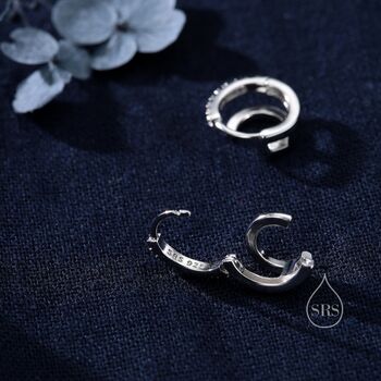 Single Piercing Double Hoop Effect Earrings, 4 of 11