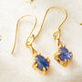 Sapphire Gold Plated Silver Antique Style Drop Earrings, thumbnail 5 of 11