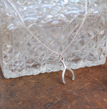 Madison Sterling Silver Wishbone Necklace, 2 of 4