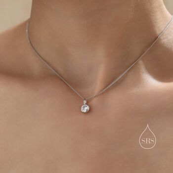 Sterling Silver Cz Bubble Pendant Necklace, 7 of 12