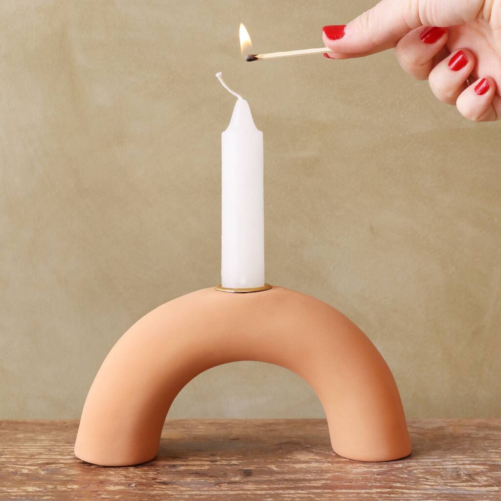 Terracotta Arch Candlestick Holder, 1 of 10
