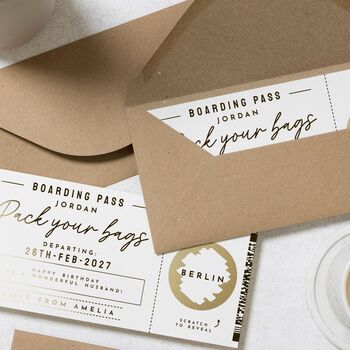 Personalised Boarding Pass Scratch Reveal Gift Voucher, 8 of 9