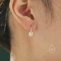 Sterling Silver Daisy Flower Drop Hook Earrings, thumbnail 5 of 9