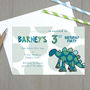 Personalised Dinosaur Children's Party Invitations, thumbnail 1 of 4