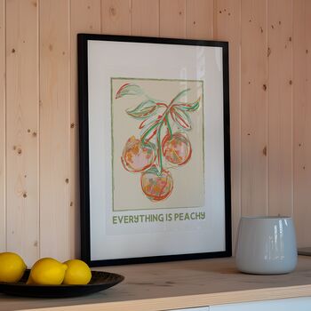 Personalised 'Everything Is Peachy' Watercolour Wall Art Print, 2 of 8