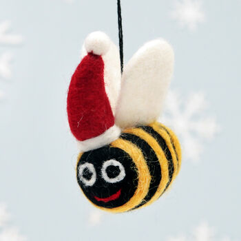 Personalised Felt Bee Christmas Tree Decoration, 2 of 2