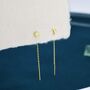 Sterling Silver Moon And Star Threader Earrings, thumbnail 7 of 12