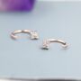Tiny Hydrangea Cz Flower Huggie Hoop Earrings, thumbnail 5 of 12