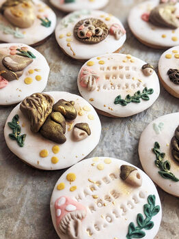Personalised Hand Iced Woodland Creatures Biscuit Box, 12 of 12