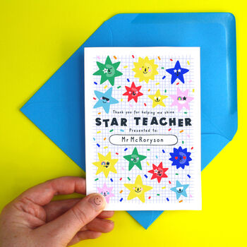Star Teacher Personalised Thank You Card, 3 of 6