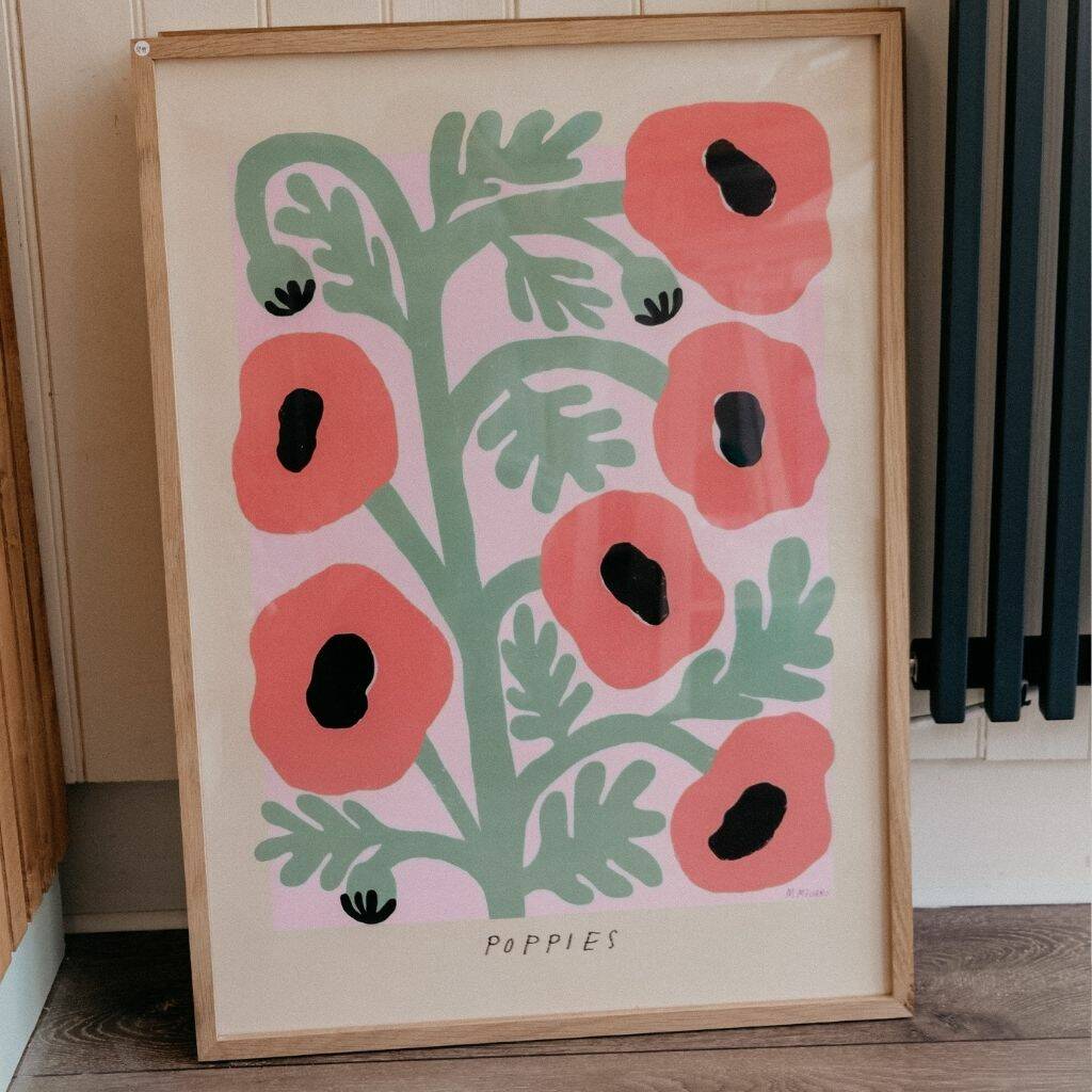 Pastel Poppies Artwork Print 50 Cm X 70 Cm By Ajouter Store |  