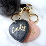 Personalised Leather Effect Heart Keyring, thumbnail 1 of 2