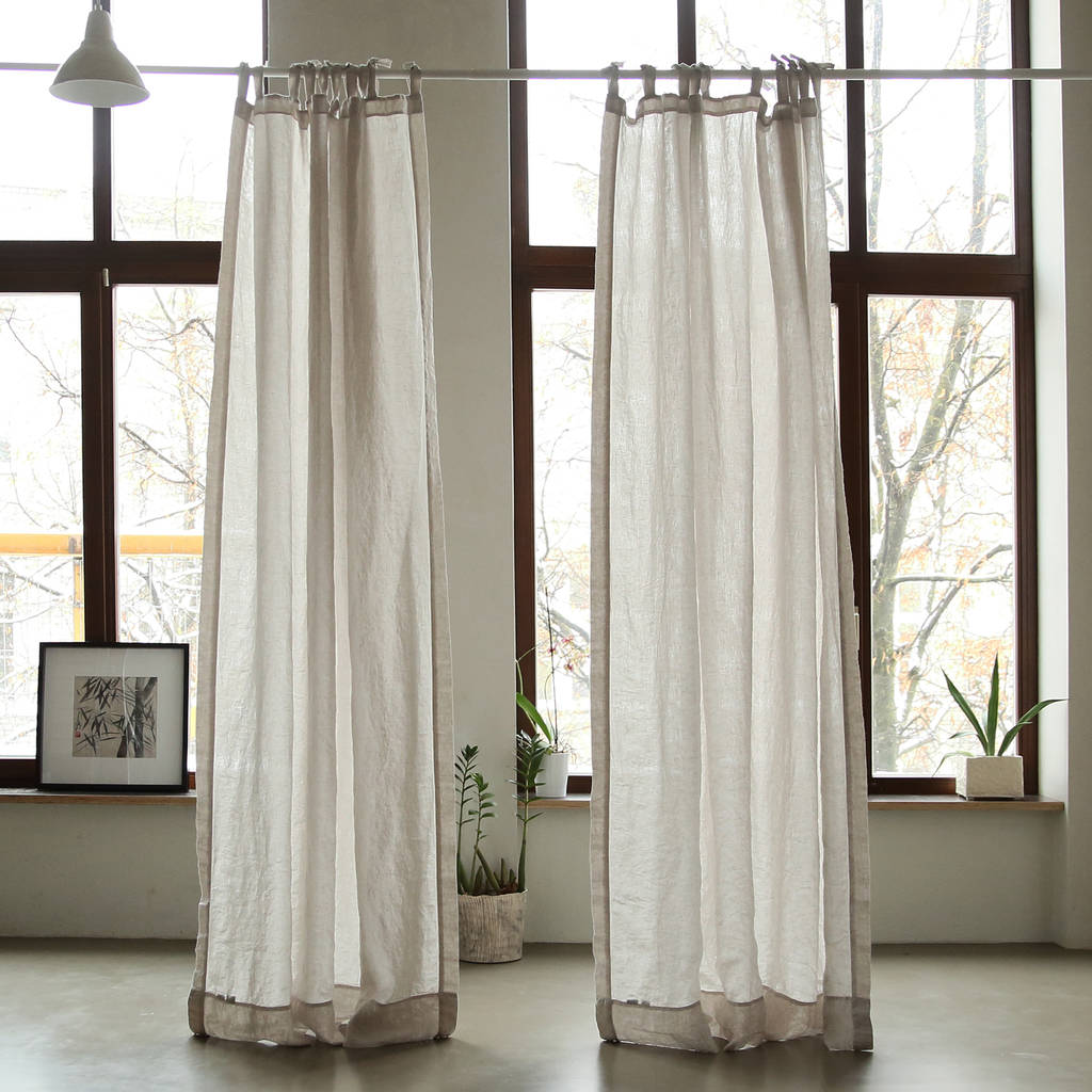 Linen Stone Washed Curtains With Ties By LinenMe | notonthehighstreet.com