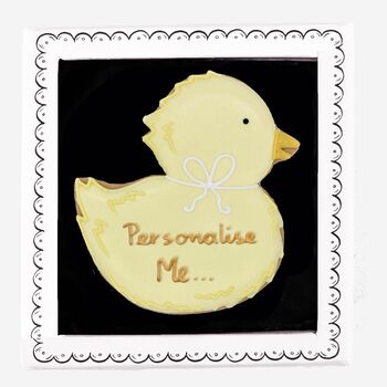 Personalised Hand Iced Baby Duck Letterbox Biscuits, 4 of 6