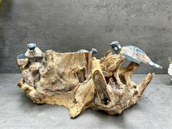 Set Of Three Swimming Turtles On Driftwood – Handmade Gift, 5 of 11
