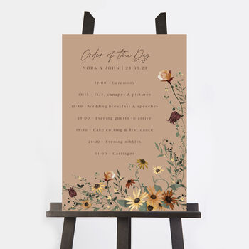 Autumn Wildflowers Wedding Order Of The Day Sign, 2 of 3