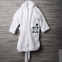 Toddler Hooded Bathrobe With Embroidered Turtle, thumbnail 2 of 5