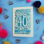 Personalised 40th Birthday Card Papercut Flower Design, thumbnail 3 of 11