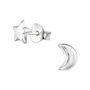 Moon And Star Sterling Silver Earrings, thumbnail 4 of 7