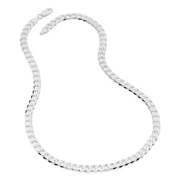 Sterling Silver Curb Chain Necklace 22 Inches, 3 of 4