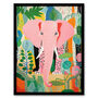 Pink Elephant Jungle Animal Fun Multi Wall Art Print, thumbnail 5 of 6