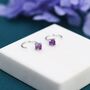 Purple Amethyst Huggie Hoop Earrings, thumbnail 2 of 12