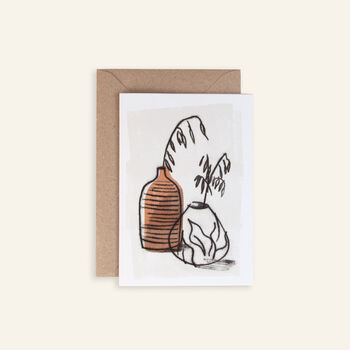 Terracotta Botanical Vase Art Card, 2 of 4