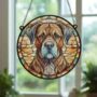 Boxer Brindle Stained Glass Effect Suncatcher, thumbnail 5 of 6