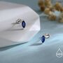 Sterling Silver Marquise Sapphire Blue Stud Earrings, thumbnail 2 of 11