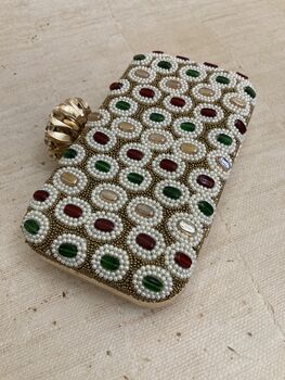 Liyana Handcrafted Multicoloured Beaded Clutch, 2 of 6