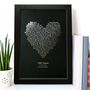 Metallic Personalised Song Lyrics Heart Print, thumbnail 1 of 8