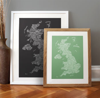 UK Places Typographic Map Print, 6 of 11