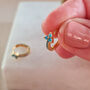 Small Turquoise Huggie Hoops, thumbnail 1 of 3