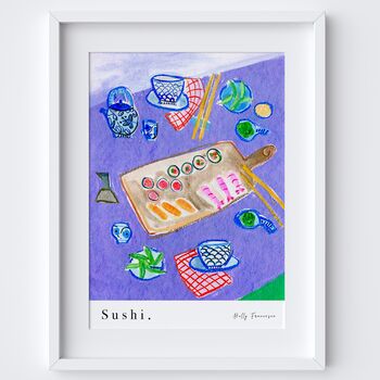 Sushi Japanese Table Scene Art Print, 6 of 6