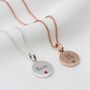 Personalised Silver Or Gold Birthstone Disc Necklace, thumbnail 1 of 4